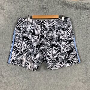 Fair Harbor Sextant Swim Shorts Mens 34 Black/White Palm Print Breezeknit Trunks
